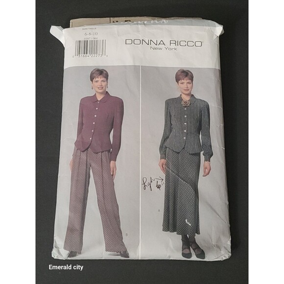 Vtg Butterick Pattern 4187 Shirt Jacket Top Flared Skirt Pants Sizes 6 8 10 Cut - Picture 1 of 7